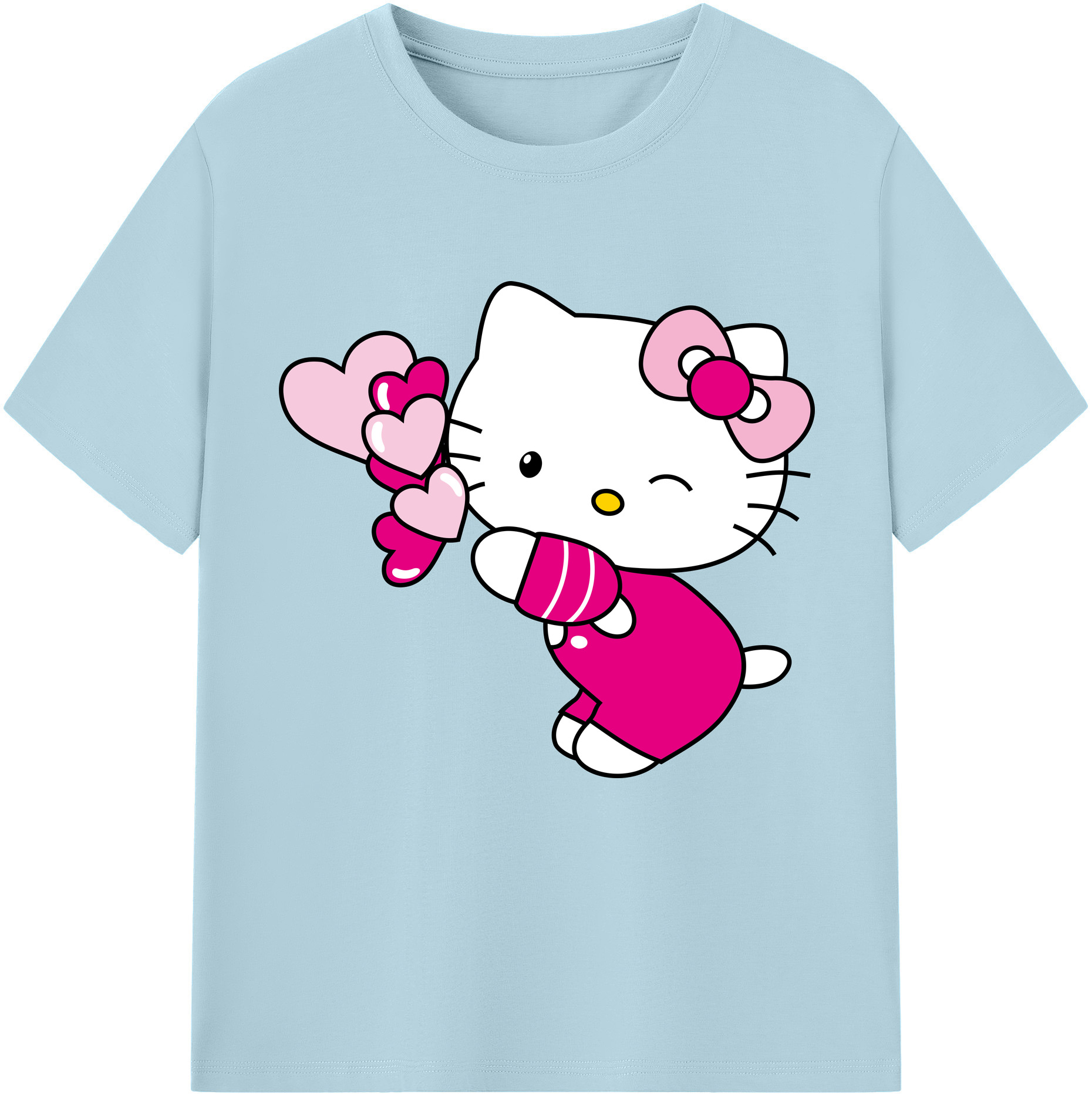 （画像用） Hello Kitty ハローキティ 綿100％半袖Tシャツ（フロントプリント）